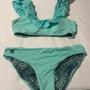 Maaji Turquoise Ruffle Bikini Set